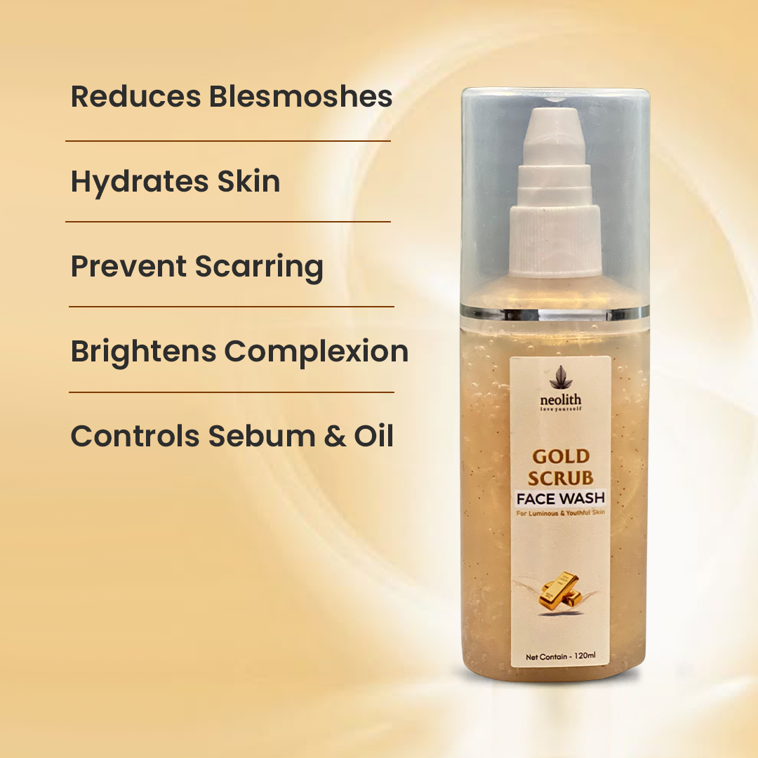 Gold Scrub Face Wash - 120ml Neolithbeauty