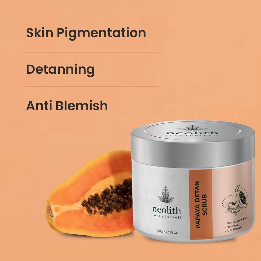 Papaya De-Tan Face Scrub - 100gm - Neolith Beauty Uk