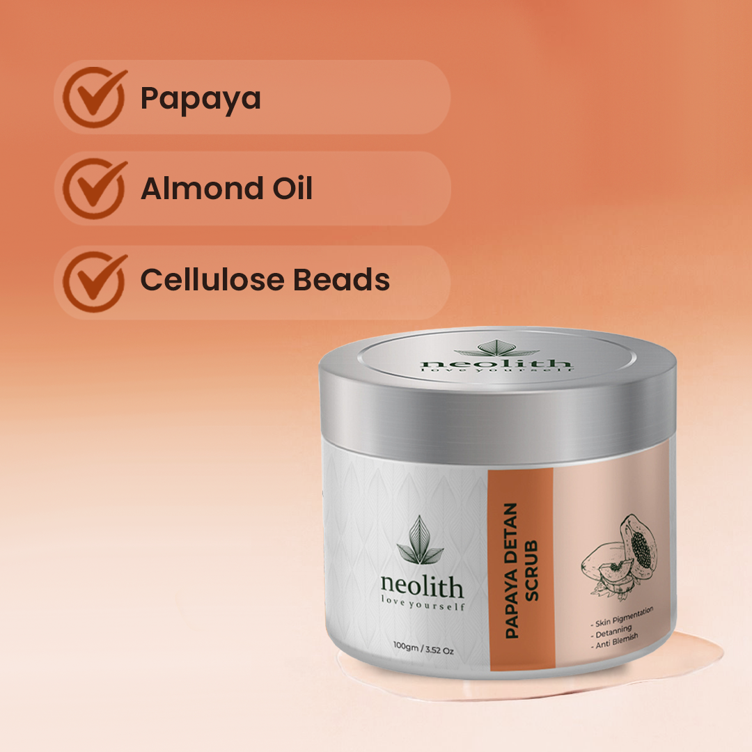 Papaya De-Tan Face Scrub - 100gm - Neolith Beauty Uk