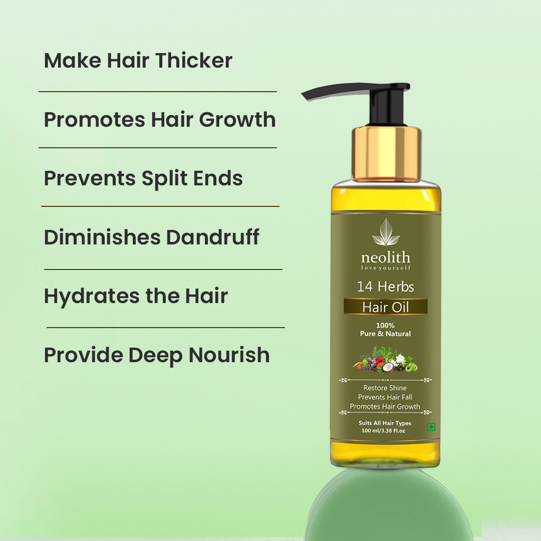 14 Herbs Hair Oil - 100ml Neolithbeauty