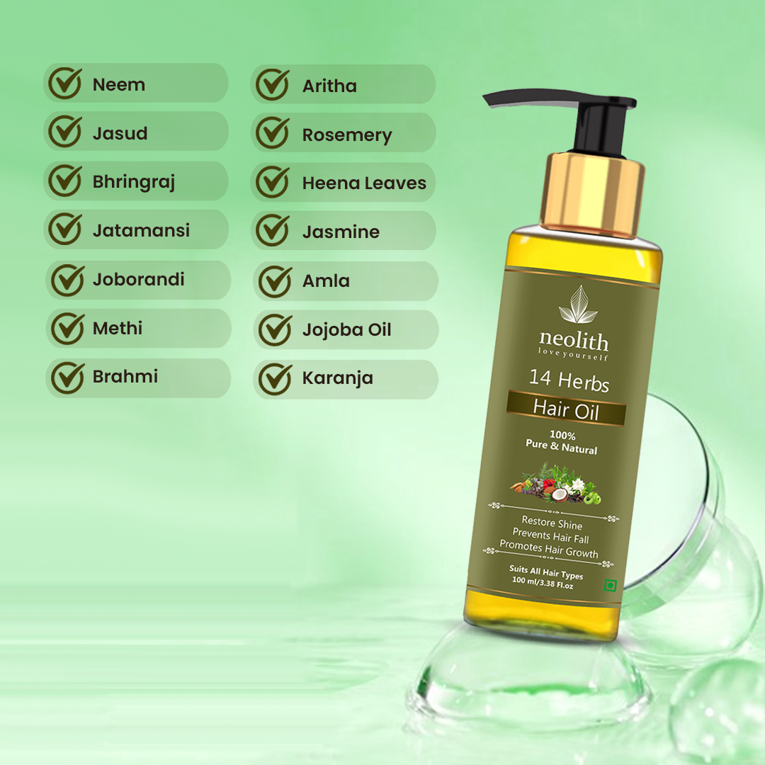 14 Herbs Hair Oil - 100ml Neolithbeauty
