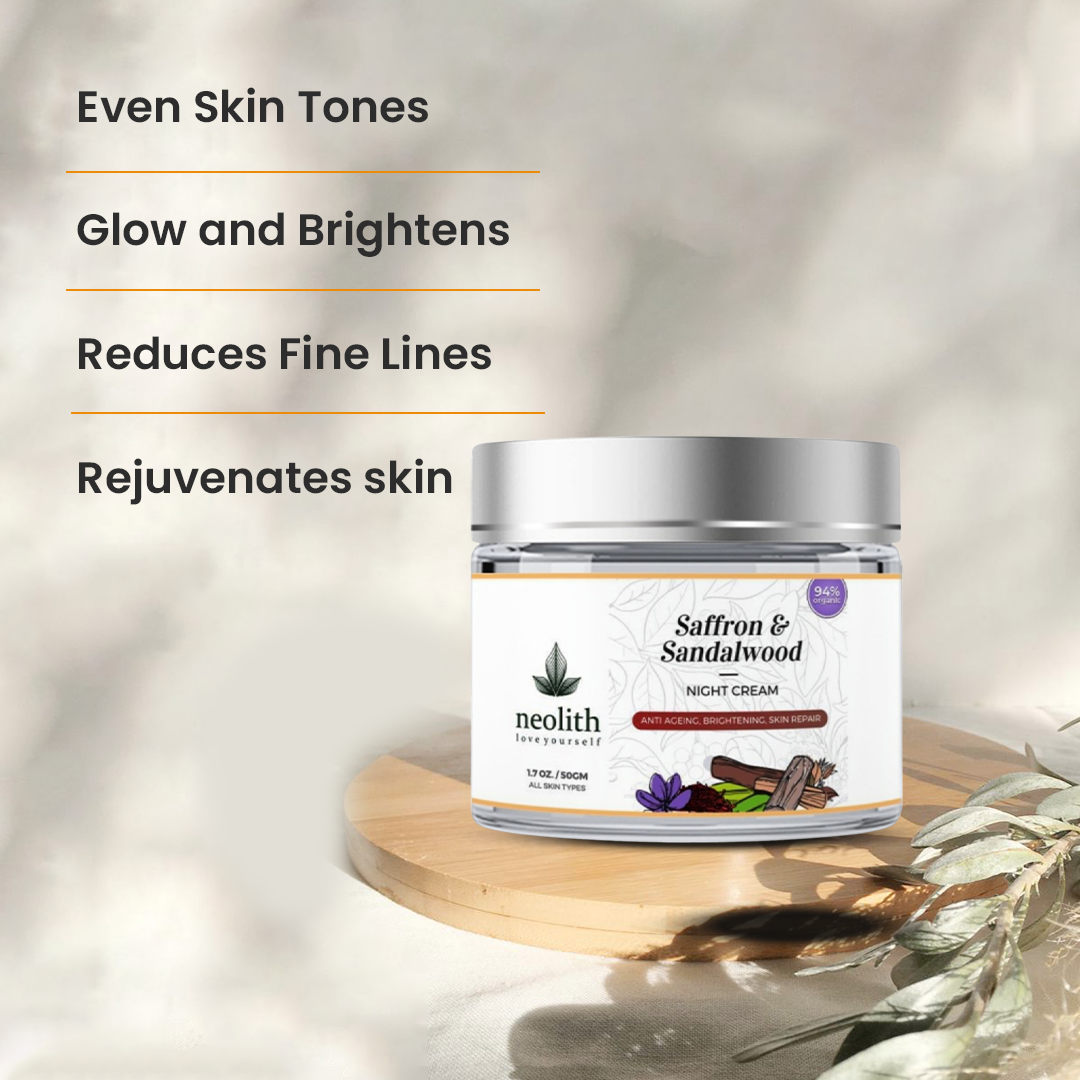 Saffron & Sandalwood Night Cream - 30gm - Neolith Beauty Uk